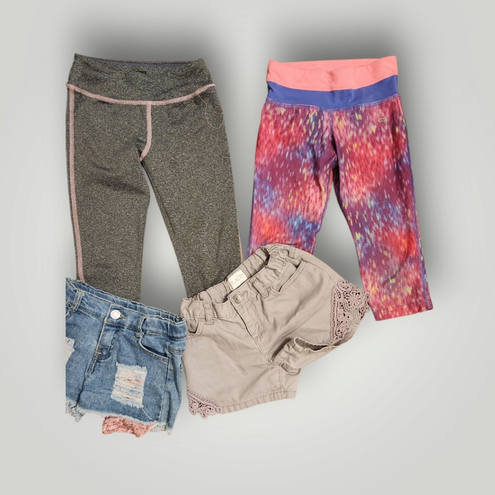 Girls all season bundle lot shorts pants jeans leggings capris size 6 7 - Picture 6 of 13